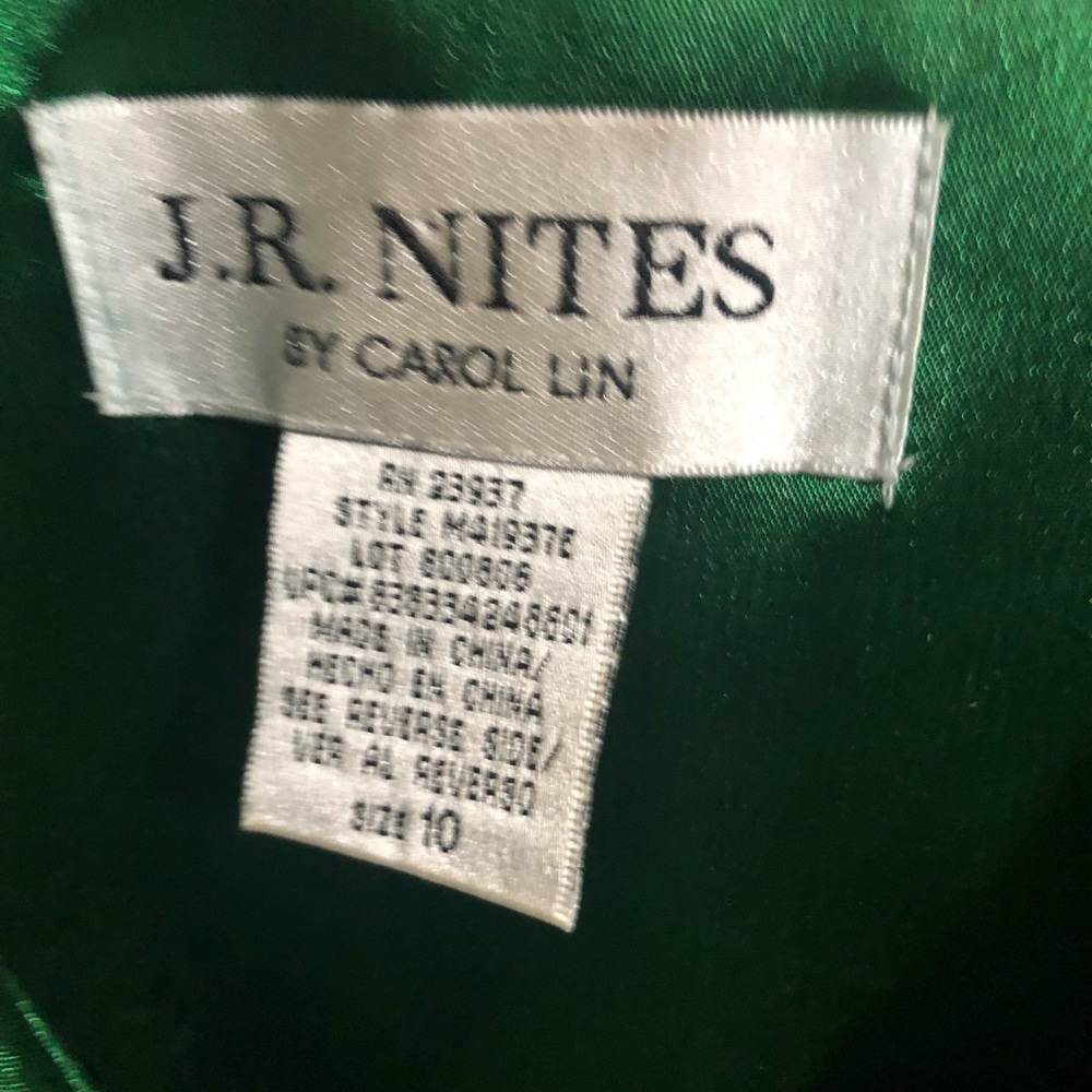Emerald Green Satin JR Nites vintage holiday top - Picture 3 of 5